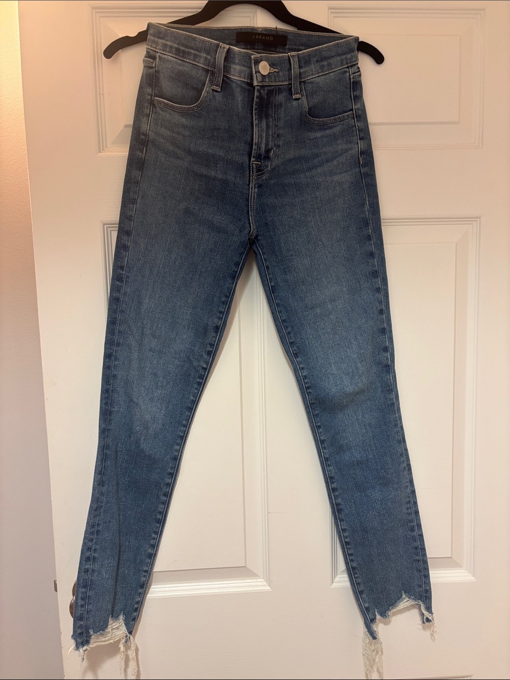 J Brand High-Rise Slim Jeans in Medium Blue Wash